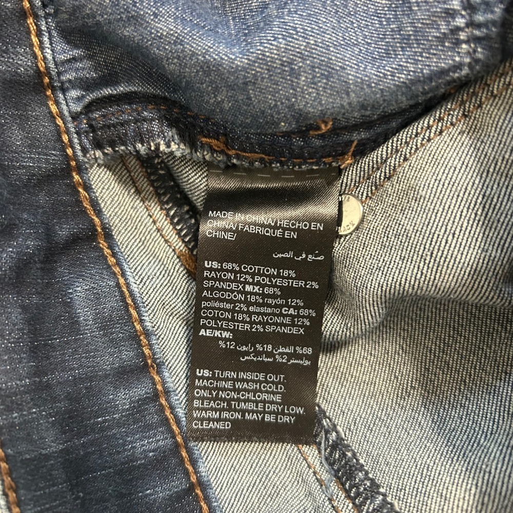 White House Black Market Skinny Ankle Jeans Dark Wash Faux Leather Trim Size 6 - Picture 10 of 14